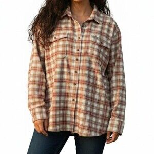 Ariat Rebar Long Sleeve Plaid Flannel DuraStretch Shirt Women Size XXL Work Wear
